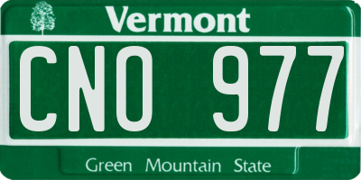VT license plate CNO977