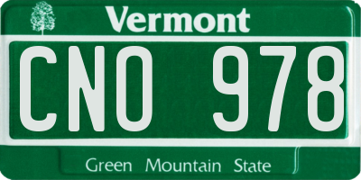 VT license plate CNO978