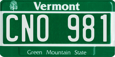 VT license plate CNO981
