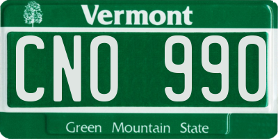 VT license plate CNO990