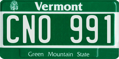 VT license plate CNO991