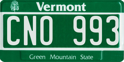 VT license plate CNO993