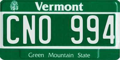 VT license plate CNO994