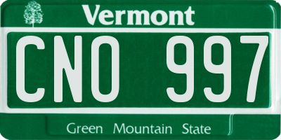 VT license plate CNO997