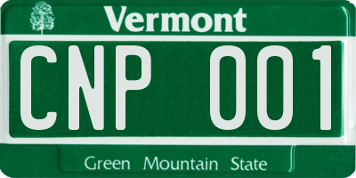 VT license plate CNP001