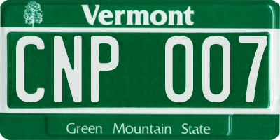 VT license plate CNP007