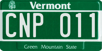 VT license plate CNP011