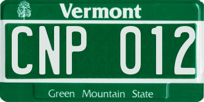 VT license plate CNP012