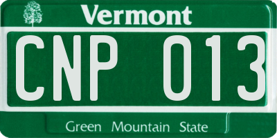 VT license plate CNP013