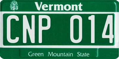 VT license plate CNP014