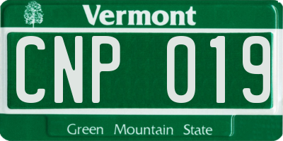 VT license plate CNP019
