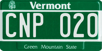 VT license plate CNP020
