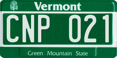 VT license plate CNP021