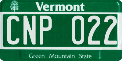 VT license plate CNP022