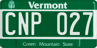 VT license plate CNP027