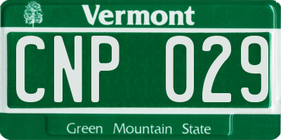 VT license plate CNP029