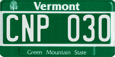 VT license plate CNP030
