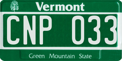 VT license plate CNP033