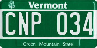 VT license plate CNP034
