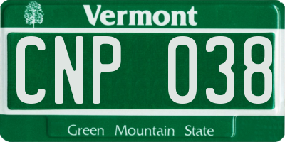 VT license plate CNP038