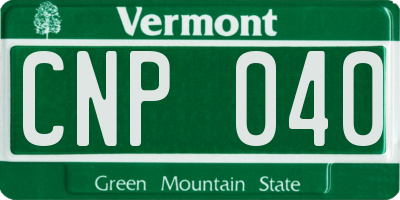 VT license plate CNP040