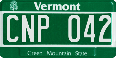 VT license plate CNP042