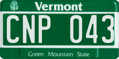 VT license plate CNP043
