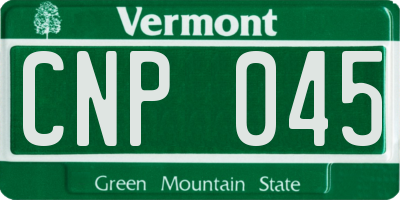 VT license plate CNP045