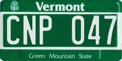 VT license plate CNP047