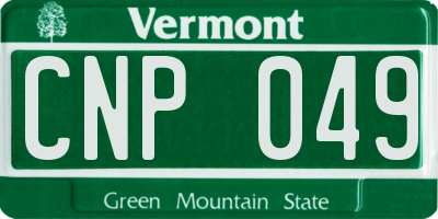 VT license plate CNP049