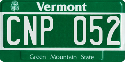 VT license plate CNP052
