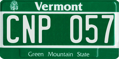 VT license plate CNP057