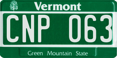 VT license plate CNP063