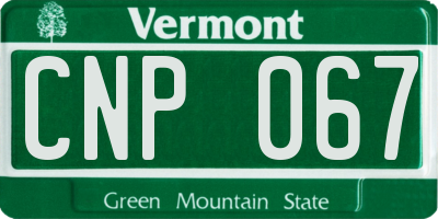 VT license plate CNP067