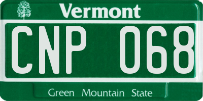 VT license plate CNP068