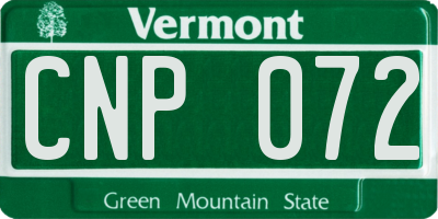 VT license plate CNP072