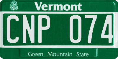 VT license plate CNP074