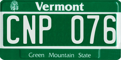 VT license plate CNP076