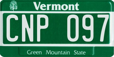 VT license plate CNP097