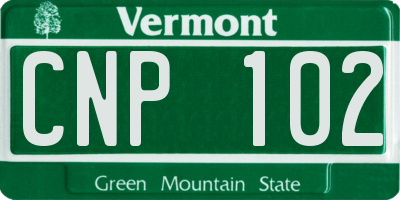 VT license plate CNP102