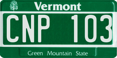 VT license plate CNP103