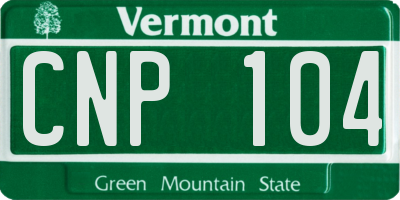 VT license plate CNP104