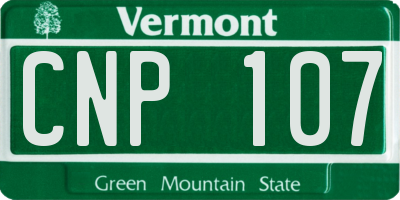 VT license plate CNP107