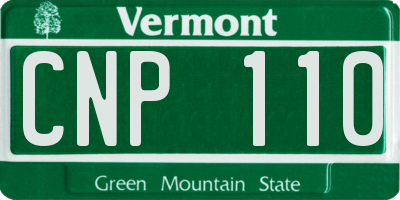 VT license plate CNP110