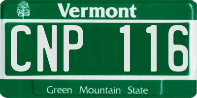 VT license plate CNP116