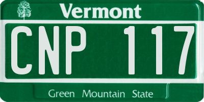 VT license plate CNP117