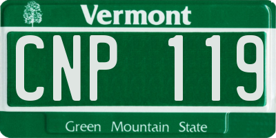 VT license plate CNP119