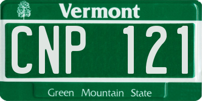 VT license plate CNP121