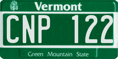 VT license plate CNP122