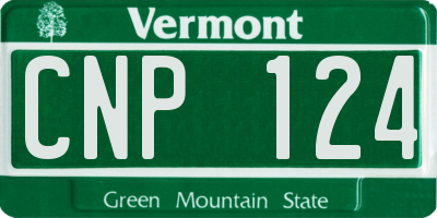 VT license plate CNP124